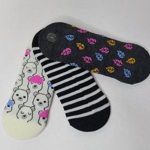 Xhilaration Forest Critters 3 Pack Liner Low Cut Socks Women's One Size